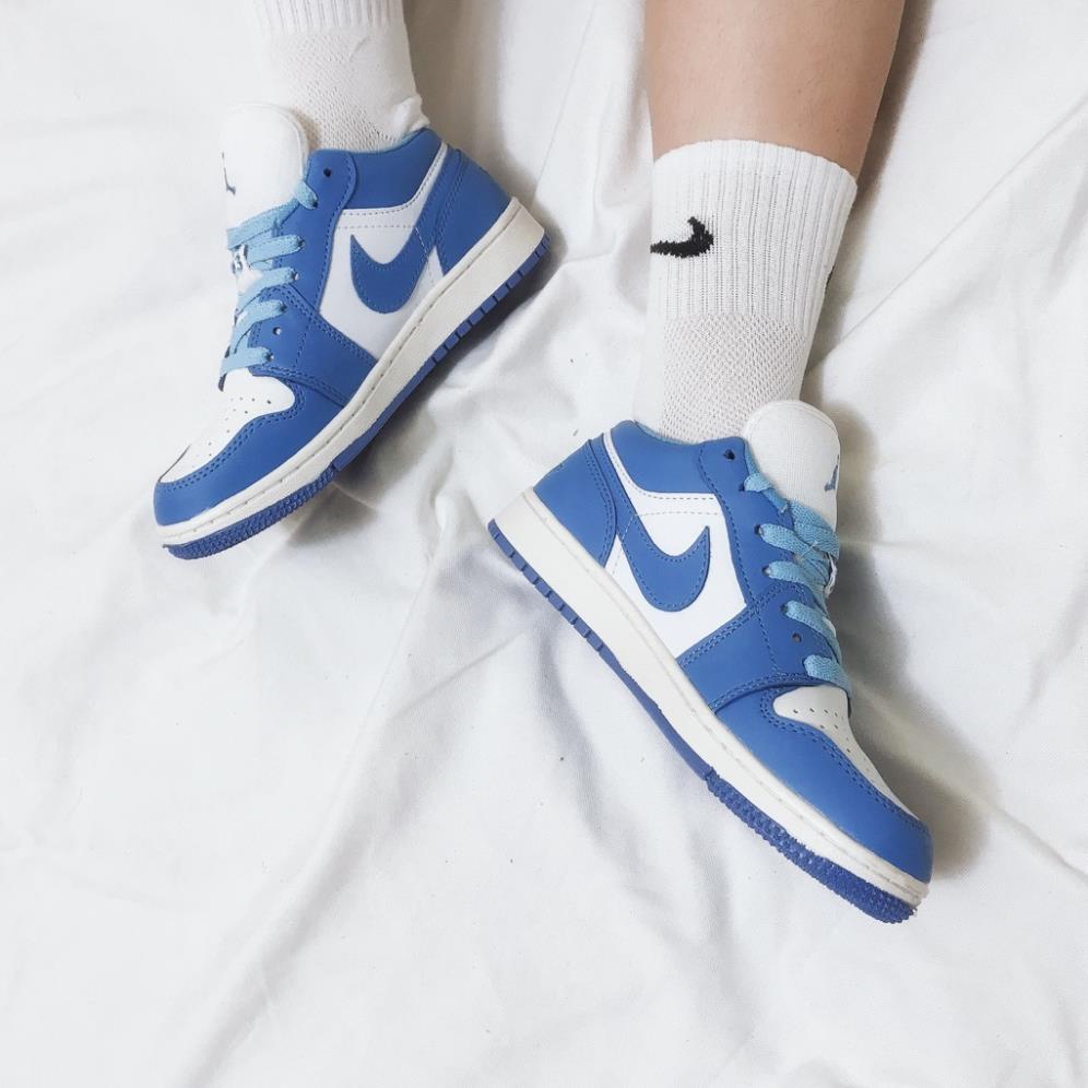 shopgiaykiencuongGiày Jordan Xanh Dương Cổ Thấp, JD1 Cổ Thấp Xanh Dương Da Cao Cấp Full Box