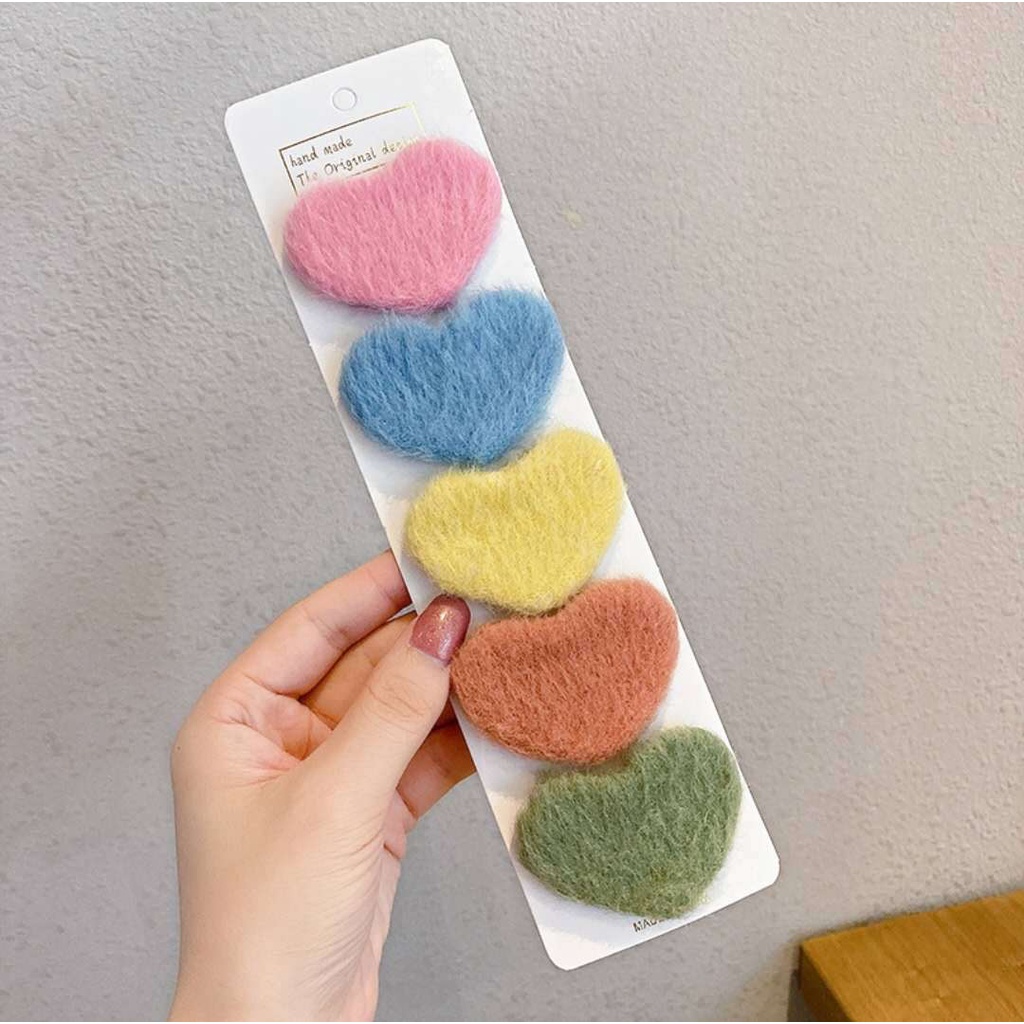 Kẹp tóc hình trái tim phong cách Hàn Quốc thời trang dễ thương cho nữ