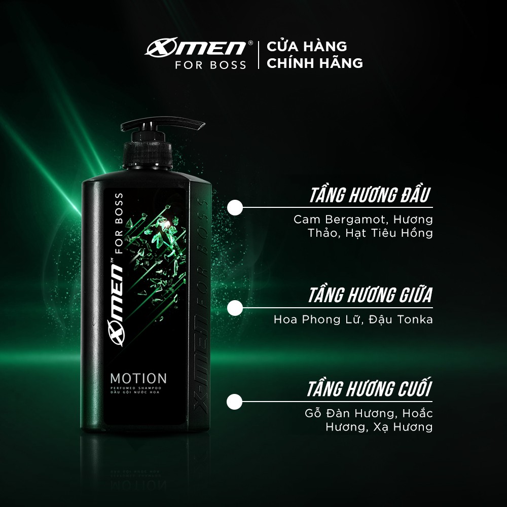 [Mã FMCGM50 - 8% đơn 250K] Combo 2 Dầu Gội Xmen for boss Hương Năng Động Motion 650g/chai