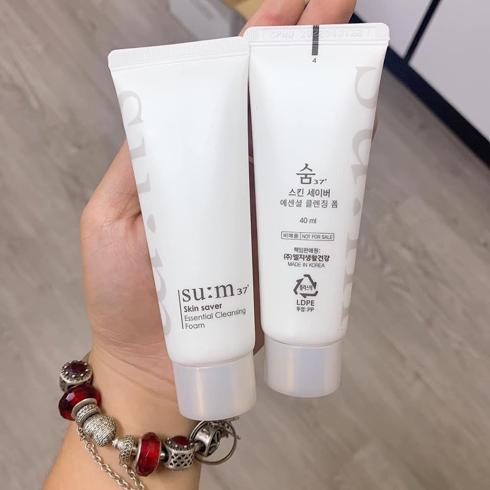 Sữa Rửa Mặt Su:m 37 Skin Saver Essential Cleansing Foam 40ml làm sạch sâu, giúp sang da | BigBuy360 - bigbuy360.vn