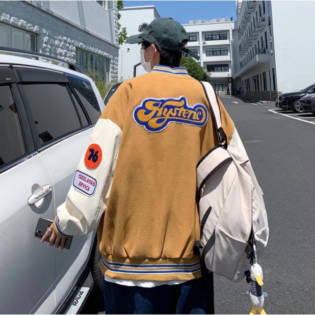Áo khoác bóng chày form rộng phong cách Hàn Quốc cá tính dành cho nam