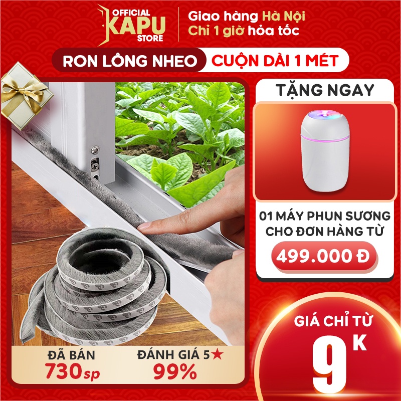 Ron lông dán khe hở cửa sổ, ron chống bụi POLIME, ron lông chống gió lùa loại 1 mét XÁM - KAPU