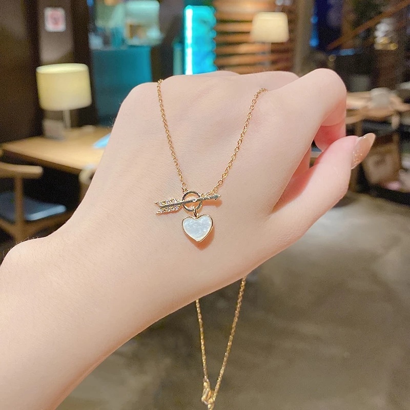 Vòng cổ Mặt Hình Mũi Tên Xuyên Qua Trái Tim Thời Trang