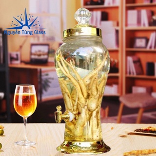 Bình ngâm rượu sâm thủy tinh Phú Hoà 3 lít có van và không van