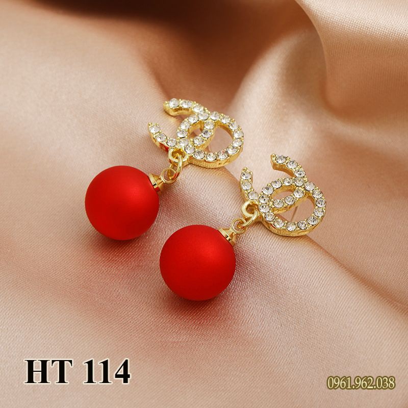 Khuyên tai bông tai nữ Màu Đỏ xinh xắn BT0141 - Kimstore66