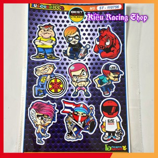 [Tem Xe] Tem Sticker Hoạt Hình Dán Xe