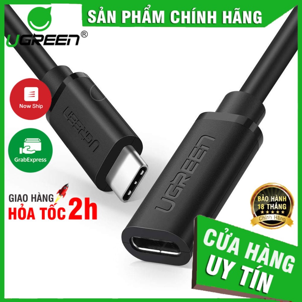 Cáp nối dài 0,5m Ugreen 40574 chuẩn USB Type C chính hãng ✔HÀNG CHÍNH HÃNG ✔