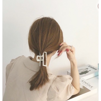 Kẹp càng cua (gấp tóc) nhựa đính hạt nhiều kiểu DTonline