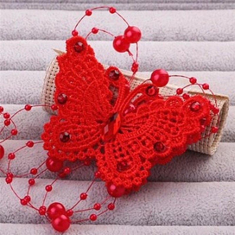 1 Kẹp Tóc Hình Bướm Đính Ngọc Trai Nhân Tạo Thời Trang