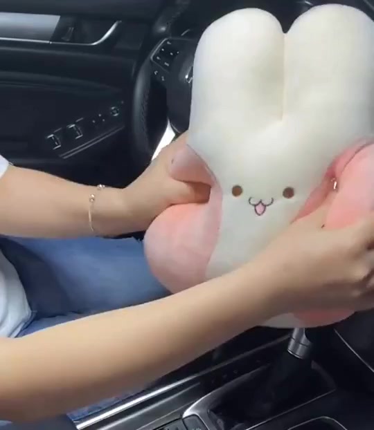Gối Tựa Đầu + Tựa Lưng + Bọc Đai An Toàn Thỏ Hồng Đáng Yêu Trang Trí Xe Hơi Chống Nhức Mỏi Khi Lái Xe | BigBuy360 - bigbuy360.vn