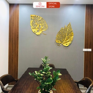 Tranh sắt treo tường nghệ thuật, trang decor trang trí lá bồ đề cao cấp - 2128