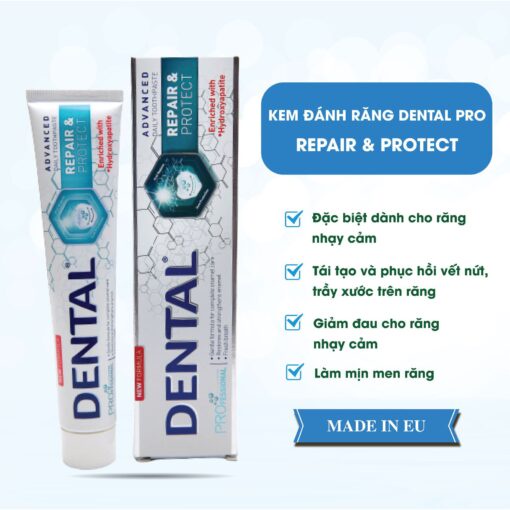 Kem Đánh Răng Dental Pro Hỗ Trợ Tái Tạo Và Phục Hồi Men Răng, Hỗ Trợ Ê Buốt, Hỗ Trợ Viêm Nướu