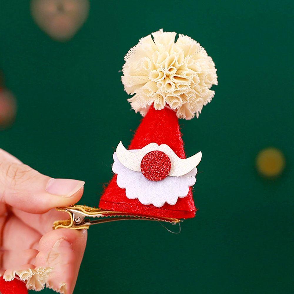 Kẹp Tóc Hình Nón Họa Tiết Giáng Sinh Dễ Thương Bắt Mắt