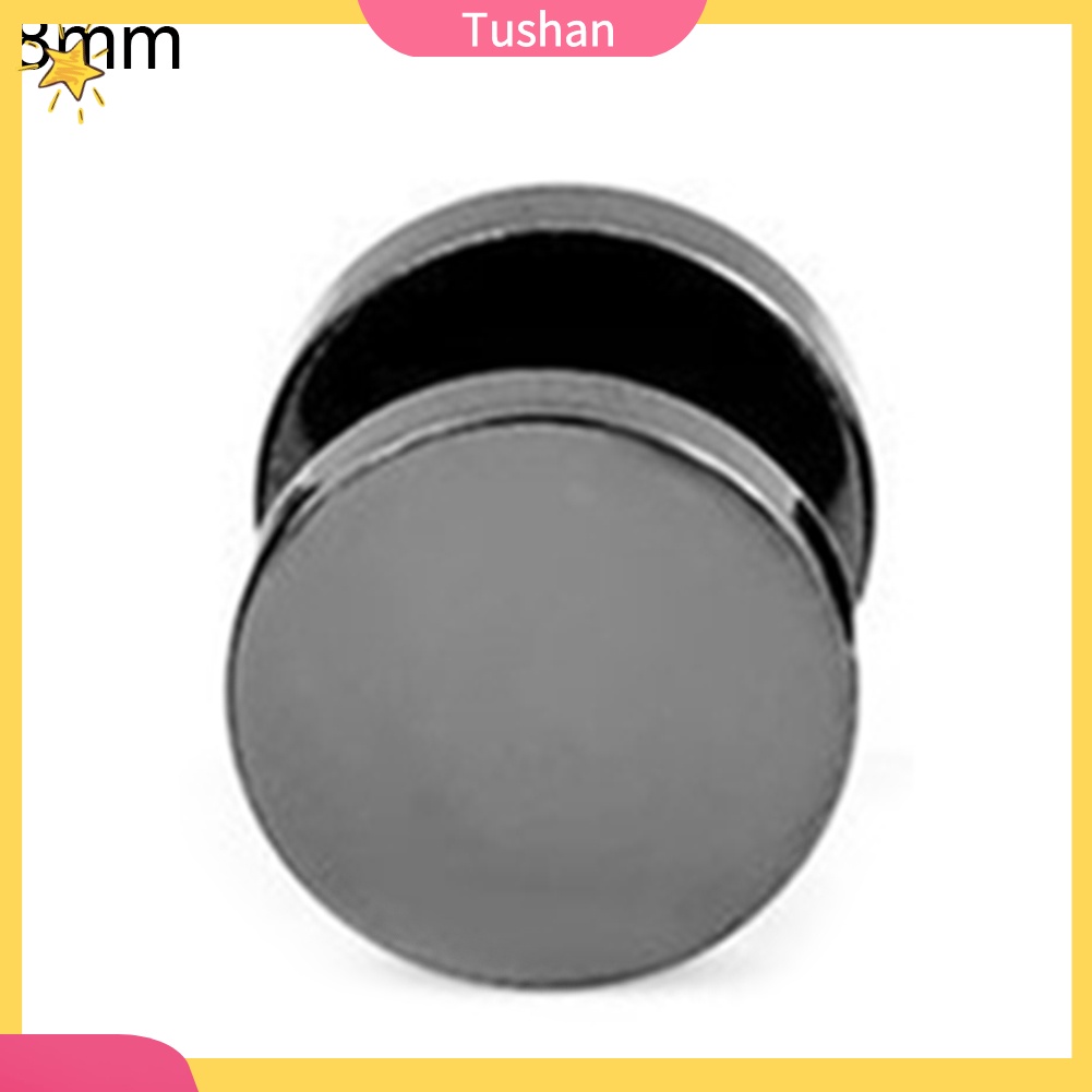 Khuyên Tai Nam Thép Không Gỉ Màu Đen 3mm - 14mm