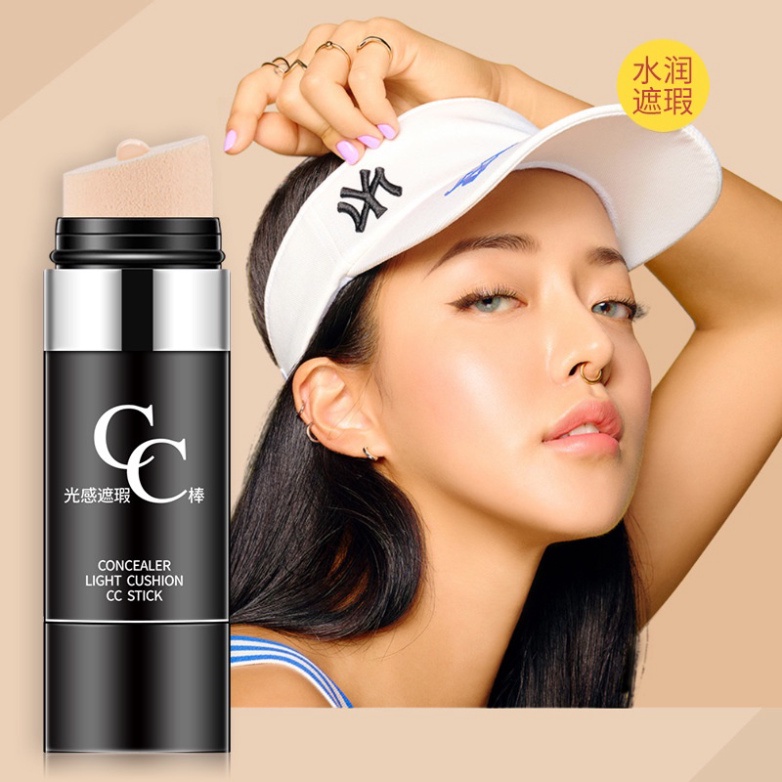 (Giá Sỉ)Kem Nền Che Khuyết Điểm CC Dưỡng Ẩm Chống Nước Làm Sáng Da Hồng Tự Nhiên, Thiết Kế Đầu Mút Xoáy Tiện Dụng