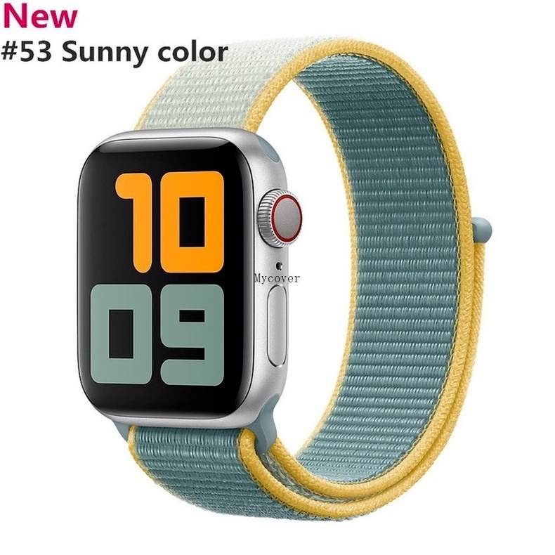 Dây đeo sợi nylon thích hợp cho đồng hồ thông minh Apple watch 44mm 40mm 42mm 38mm 44 mm iWatch 3 4 5 6