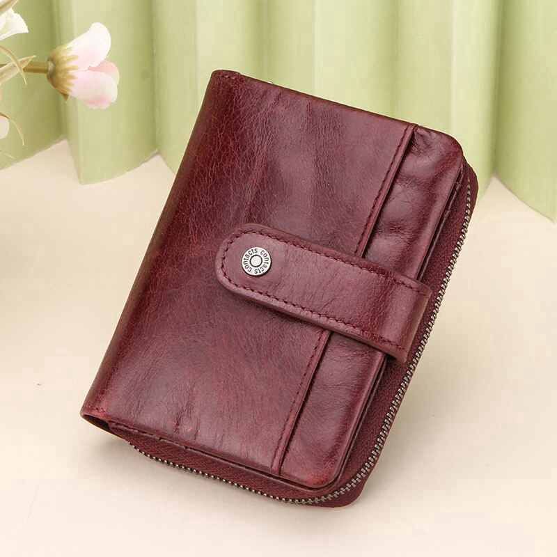 Ví Cầm Tay Dáng Ngắn CONTACT’S C2181 Da Bò Sang Trọng Thời Trang Cho Nữ