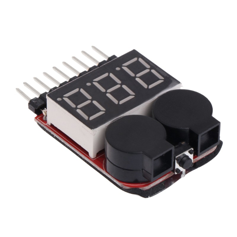 Đồng hồ báo thức điện áp 2 trong 1 có đèn LED và pin Lipo / Li-ion / Fe