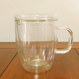 Ly thủy tinh 2 lớp 375ml hoặc 475ml có nắp và tay cầm