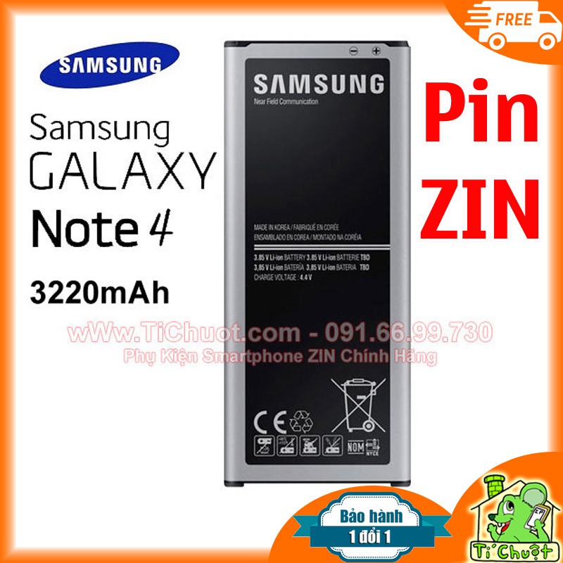 [ZIN THEO MÁY] Pin Galaxy Note 4 EB-BN910BBU 3220mAh