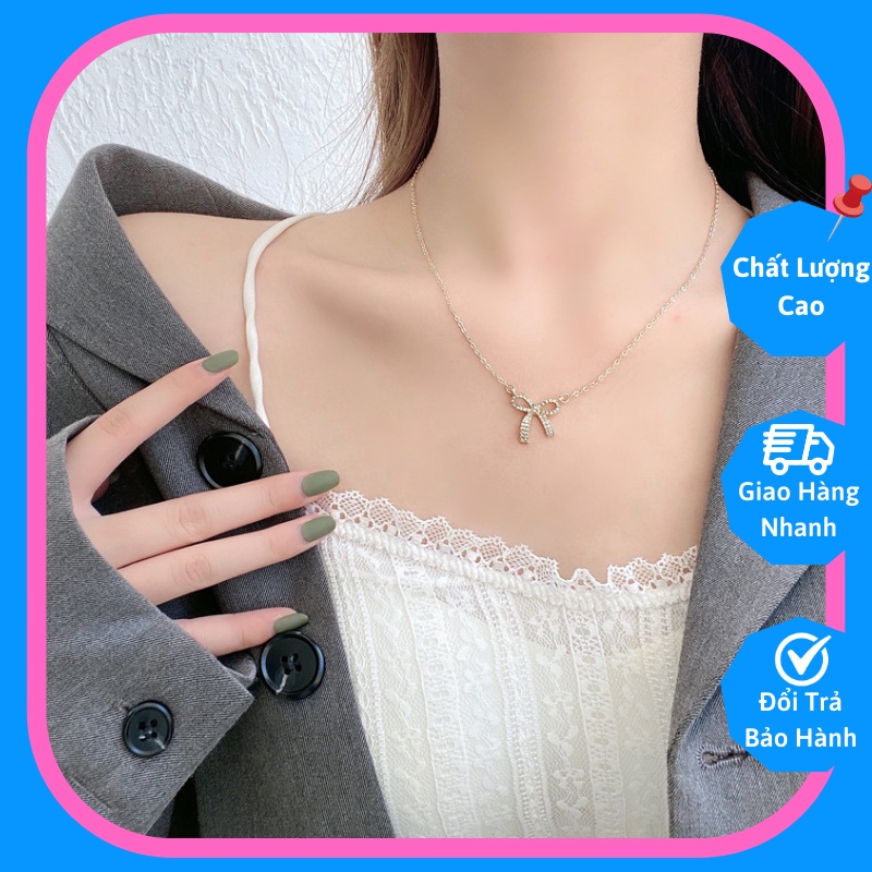 Vòng cổ hợp kim đính đá mặt hình tròn thời trang xinh xắn cho nữ DC001