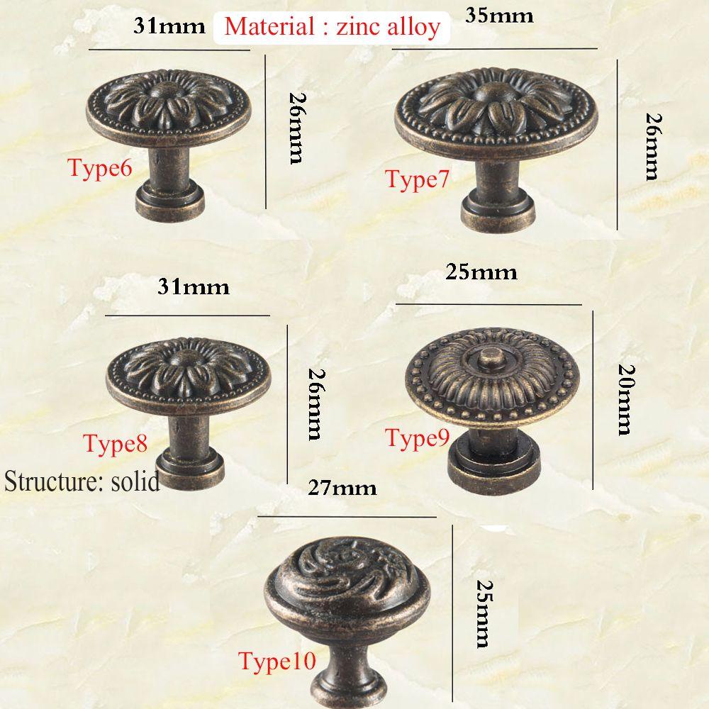 Set 2 Tay Nắm Cửa Tủ Bằng Đồng Thau Phong Cách Cổ Điển