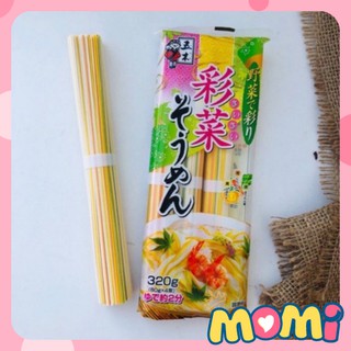 Mỳ Somen ngũ sắc vị rau củ 360g, mì rau củ cho bé ăn dặm Momibaby