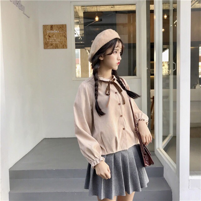 áo sơ mi ulzzang sơ mi nữ đẹp tay bồng bánh bèo kiểu dáng Hàn Quốc | BigBuy360 - bigbuy360.vn