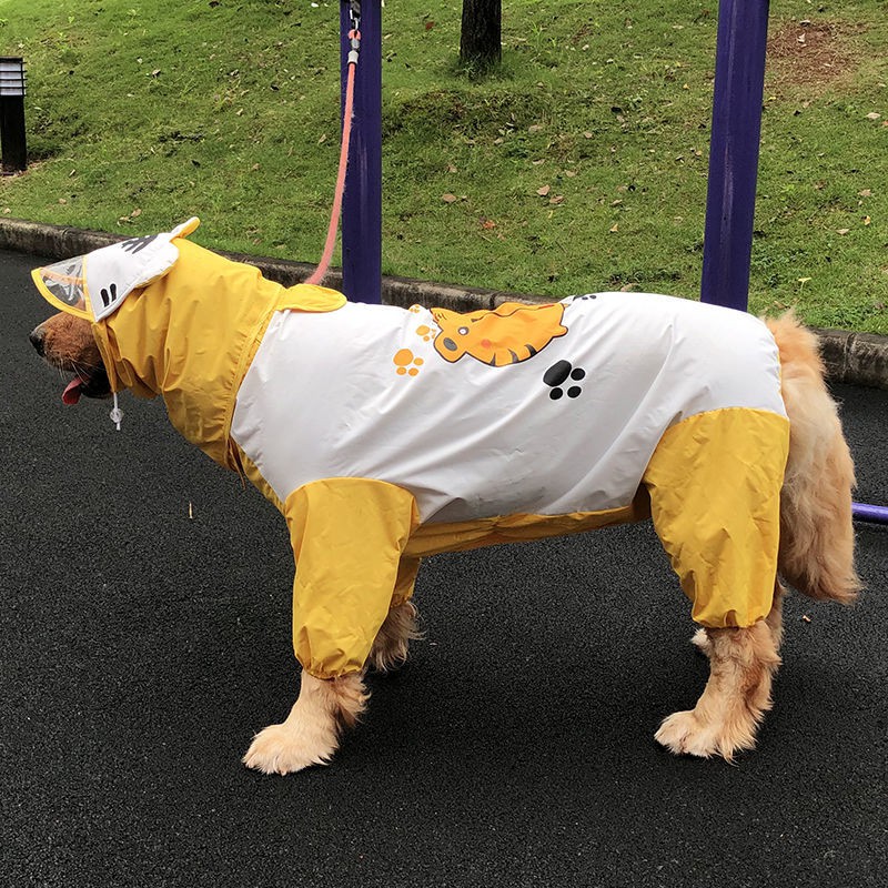 Áo mưa cho chó săn lông cừu vàng không thấm nước bao gồm tất cả Samoyed Labrador Husky vừa và lớn quần bốn chân cưng