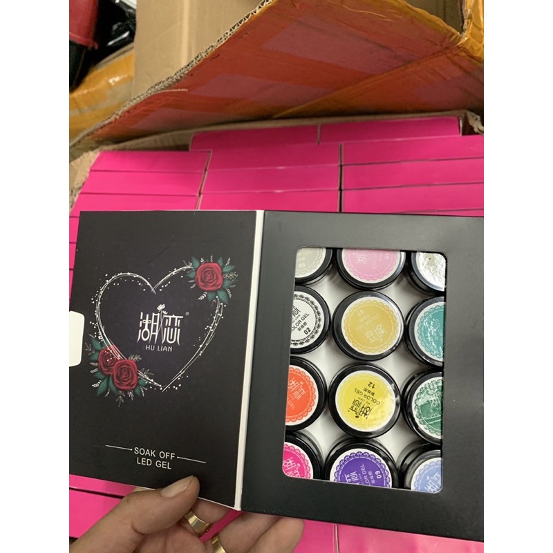 Gel Vẽ hulian set 12 màu cao cấp vẽ nail