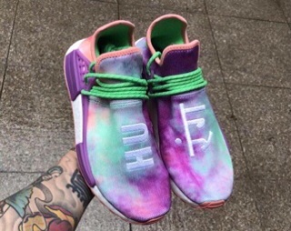 ( Ảnh thật ) Sneaker Human Race tím dây xanh v2