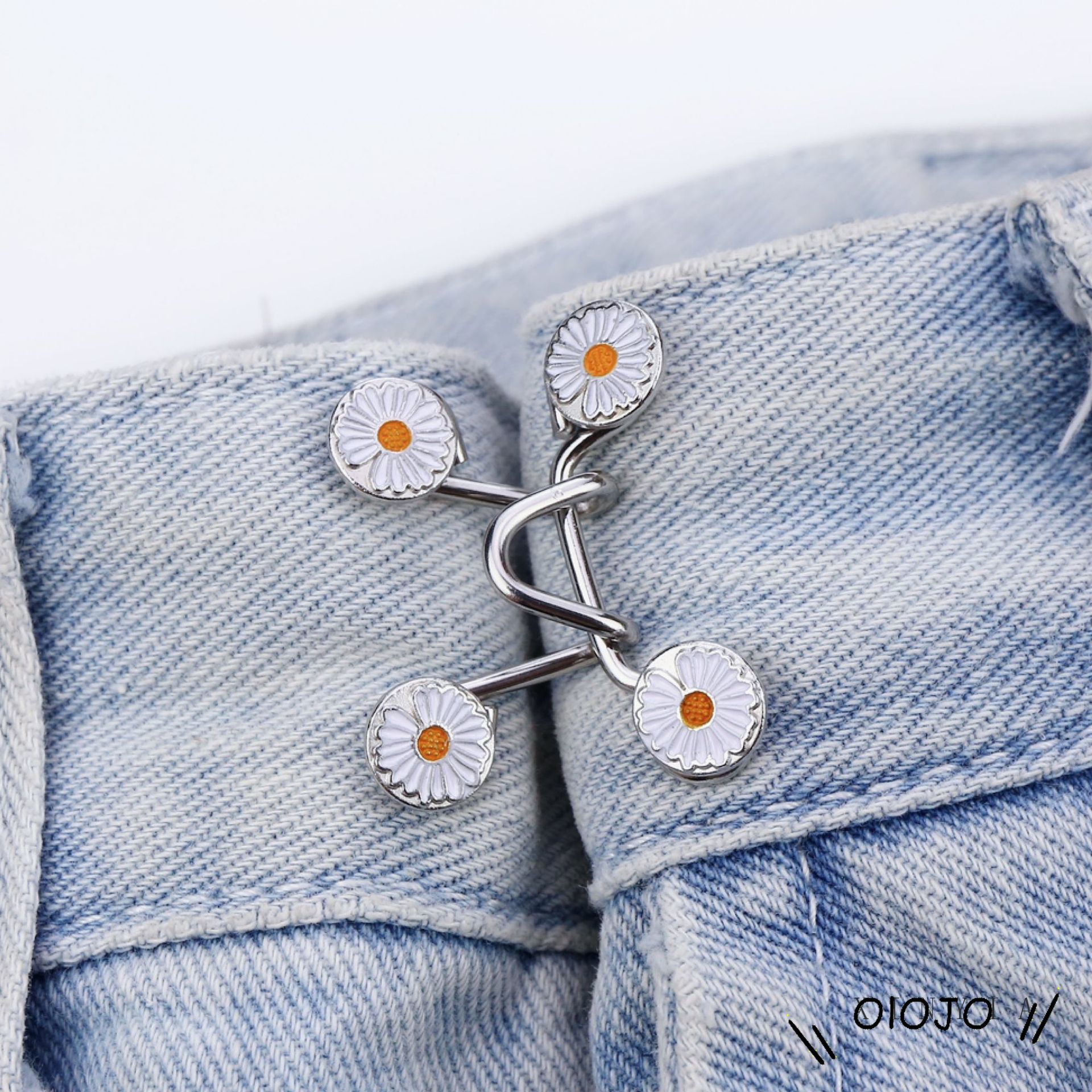 Set nút gài điều chỉnh lưng quần cho nữ thiết kế hình hoa cúc dễ thương