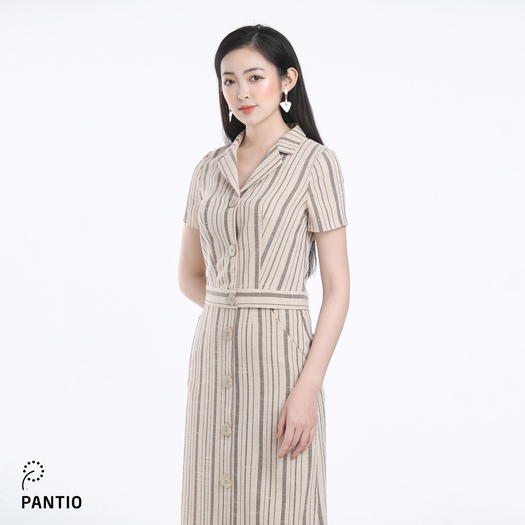 Chân váy dài vải linen kẻ độc đáo BJD52278 - PANTIO