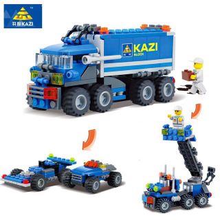 Bộ đồ chơi xếp hình kazi xe tải xanh 163pcs