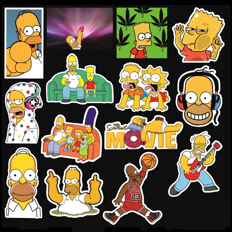 ❉ The Simpsons ： Fashion Brand Giấy và decal dán tường A ❉ 25Pcs/Set Cartoon Fashion DIY Doodle Decals Stickers