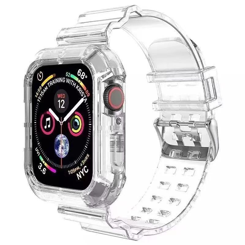 Bộ Ốp Bảo Vệ Trong Suốt 2 Trong 1 Cho Đồng Hồ Thông Minh Apple Watch Series 7 6 SE 5 4 3 2 1 iWatch 45mm 44mm 42mm 41mm 40mm 38mm