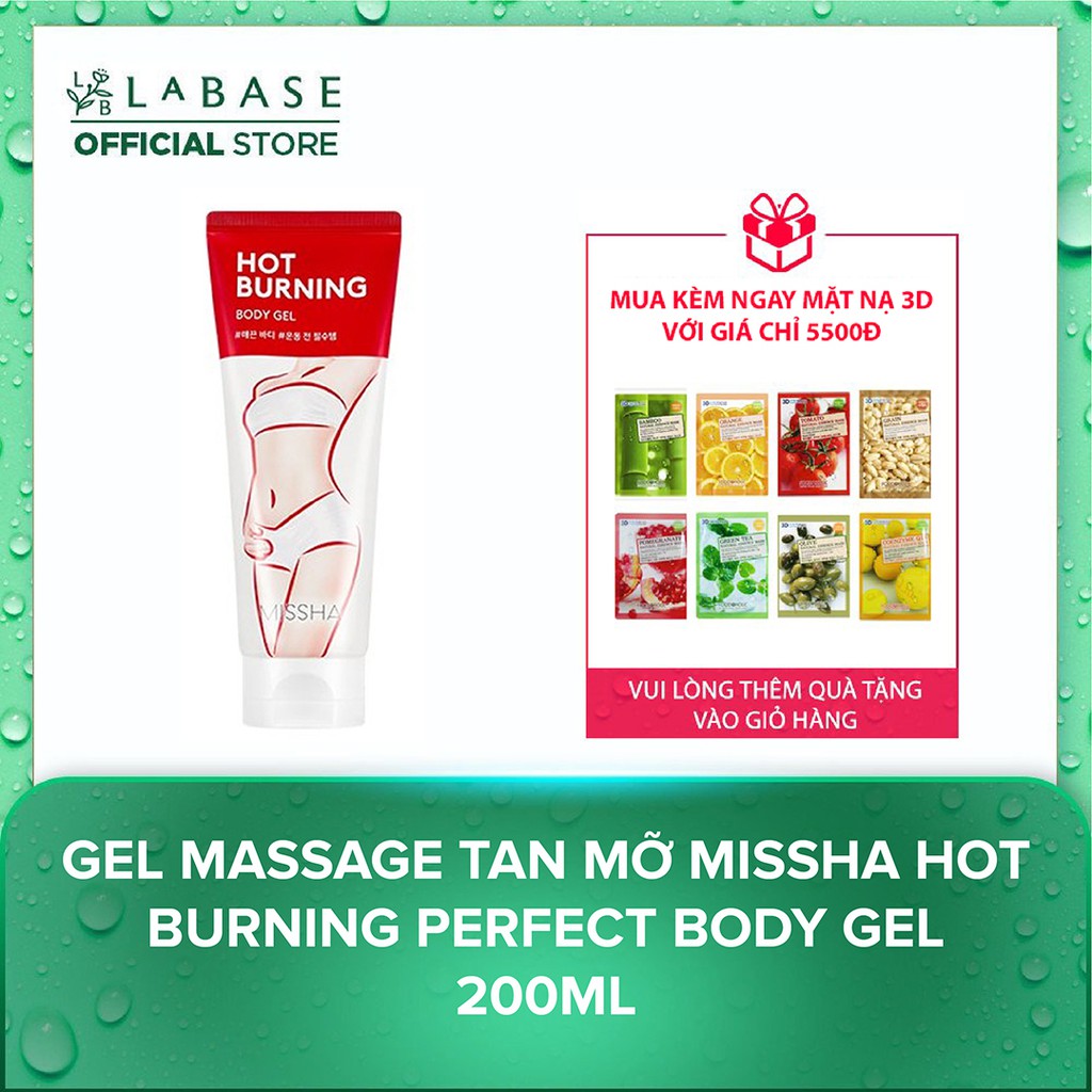 Gel massage tan mỡ Missha Hot Burning Perfect Body Gel 200ml [Hàng nhập khẩu chính hãng]