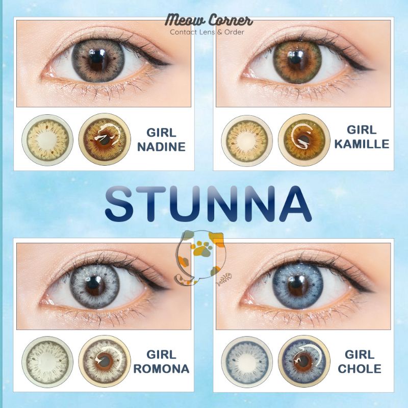 lens mẫu stunna 4 màu tự nhiên rực sáng