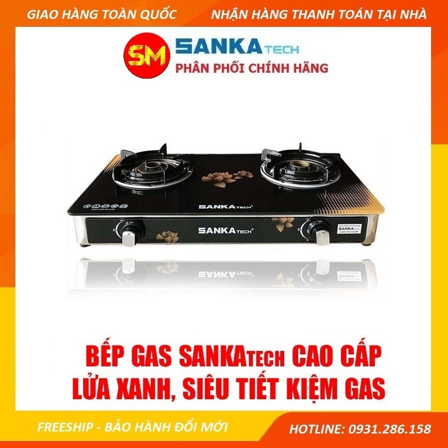 [Tặng dây gas Inox - Mẫu mới] Bếp Ga Đôi Cao Cấp SANKAtech SKT-665BB