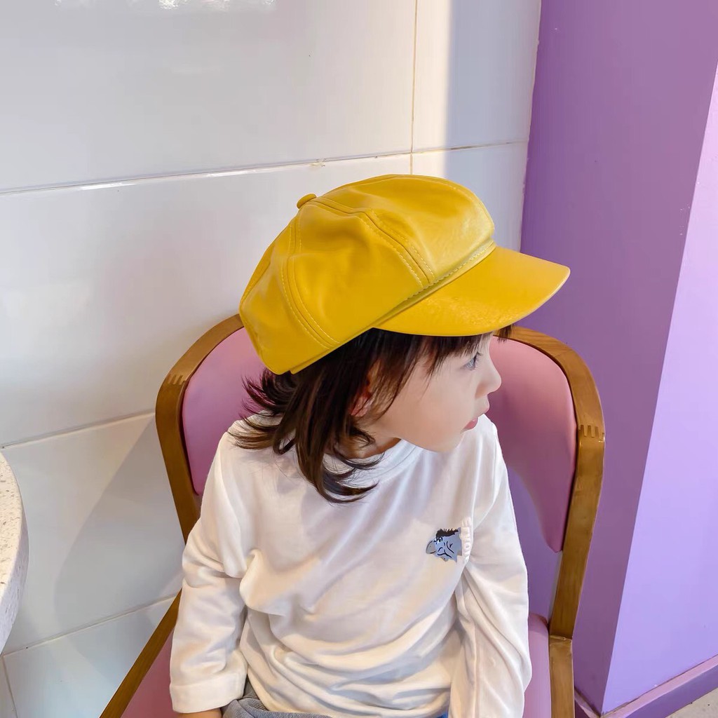Mũ beret cho bé trai bé gái - Mũ nồi nhiều màu xinh xắn chất Da mềm phong cách Vintage cho bé từ 2-5 tuổi ML04