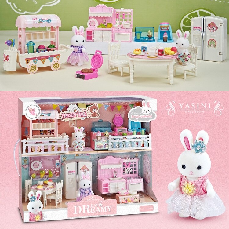 Bộ Búp Bê Nhà Thỏ Phòng Bếp & Quầy Bán Hàng YASINI - No.6626
