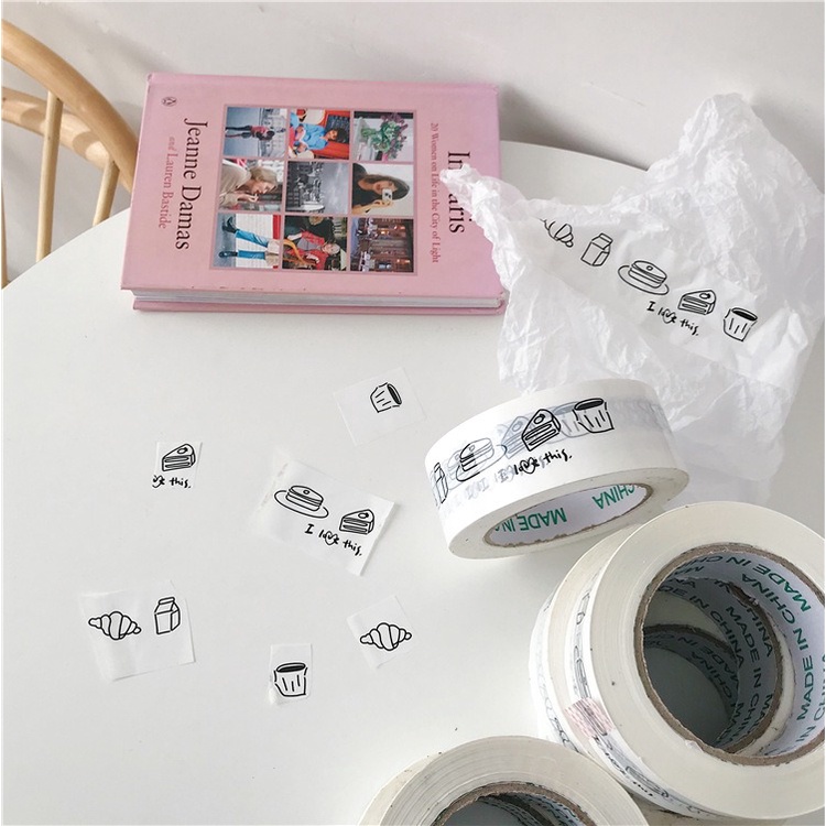 Băng keo 5F dính gói hàng, dán niêm phong hộp hàng, đóng gói cảm ơn thank you, hoạ tiết decor dễ thương ❤️