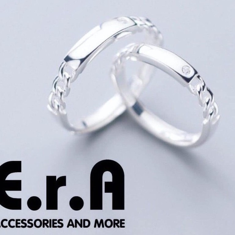Nhẫn Đôi Nam/ Nữ Bạc 925 Cao Cấp ERASHOP - Xoắn Trơn Đính Đá (1 chiếc) Sang Trọng, Đơn Giản, Siêu Rẻ Đẹp