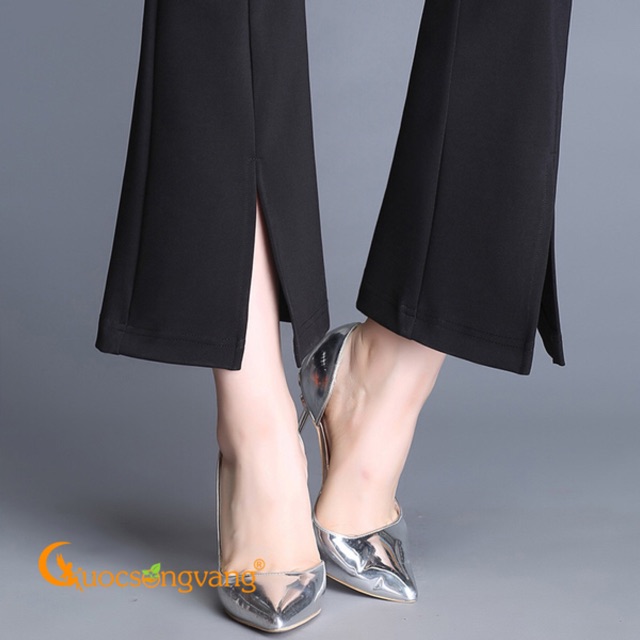Quần tây công sở ống loe xẻ vạt cạp khoá | BigBuy360 - bigbuy360.vn