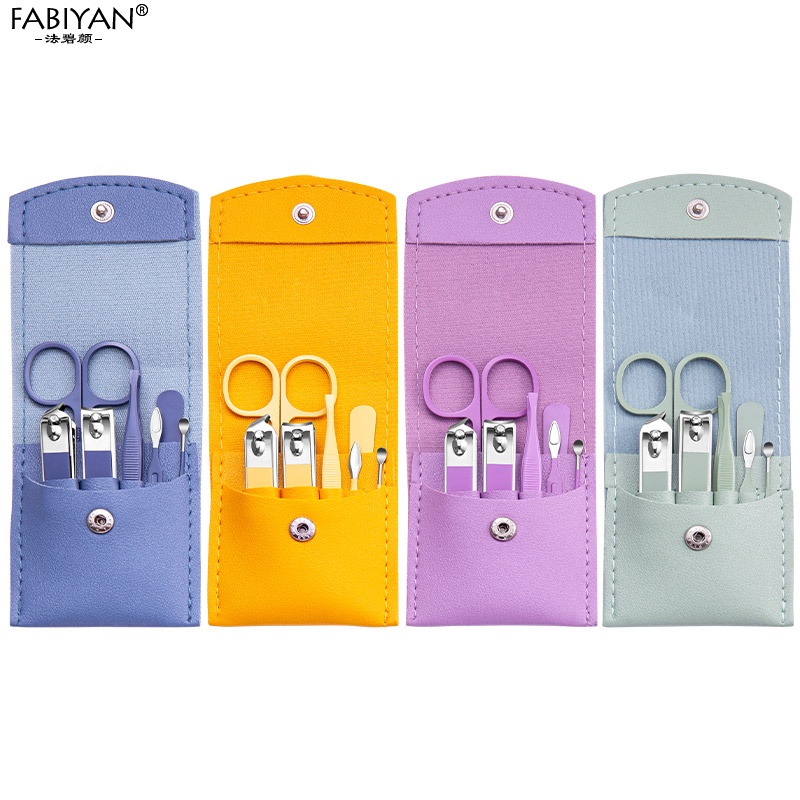Bộ 7 Dụng Cụ Làm Móng Bằng Thép Không Gỉ Kèm Túi Da PU