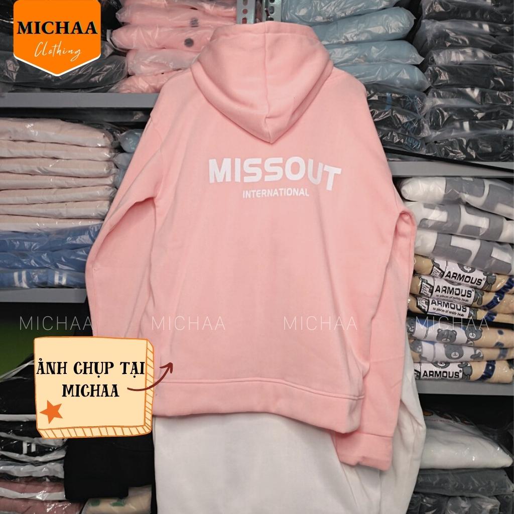 Áo Khoác Hoodie Nỉ MISSOUT Nam Nữ Ulzzang Unisex Dây Kéo Form Rộng - MICHAA