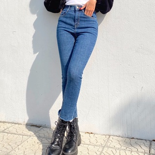 Quần Jeans loe Aura xuất Hàn cạp chun lưng quần bò co dãn Mia Ritta J470