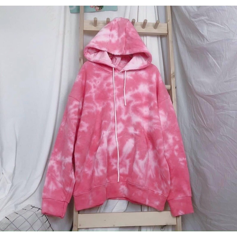 Áo nỉ hoodie loang trùm Mông