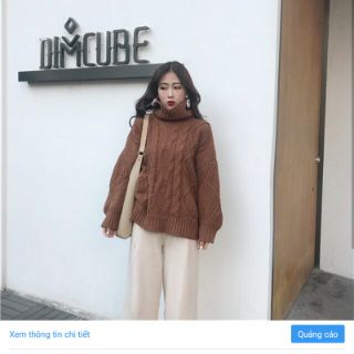 Áo len form rộng cổ lọ