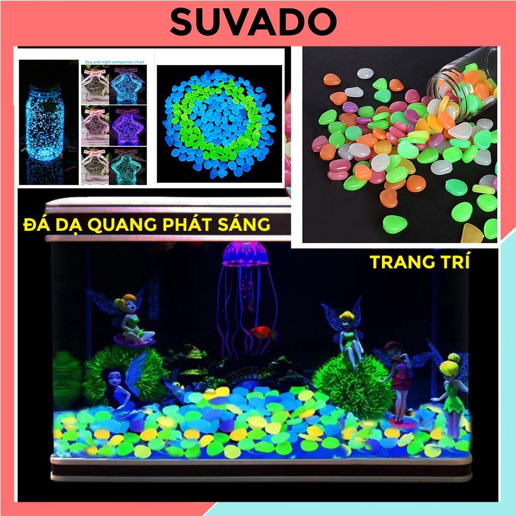 Đá Cuội Phát Sáng Trong Đêm sỏi dạ quang trang trí tiểu cảnh, chậu cây cảnh, hồ cá Trang Trí Bể Cá DPS SUVADO